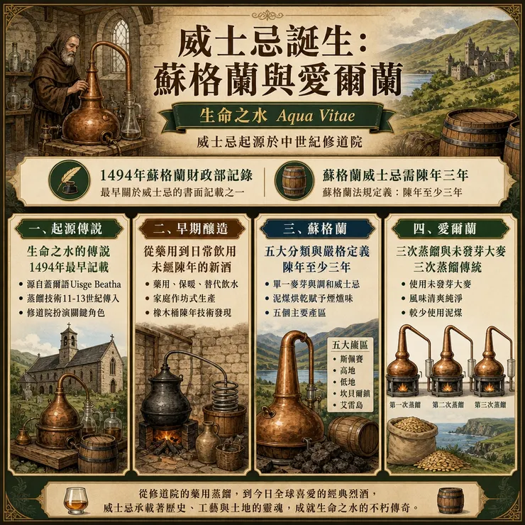 威士忌的誕生與蘇格蘭、愛爾蘭